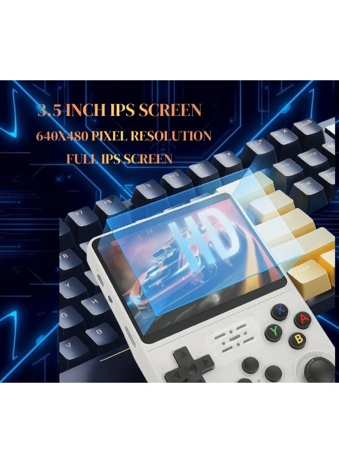 جهاز ألعاب محمول كلاسيكي R36HD (سعة 128 جيجابايت، أكثر من 20000 لعبة) - شاشة IPS عالية الدقة 3.5 بوصة، محاكي محمول لأجهزة PSP وPS1 وN64 | جهاز ألعاب أبيض - هدية - Image 4